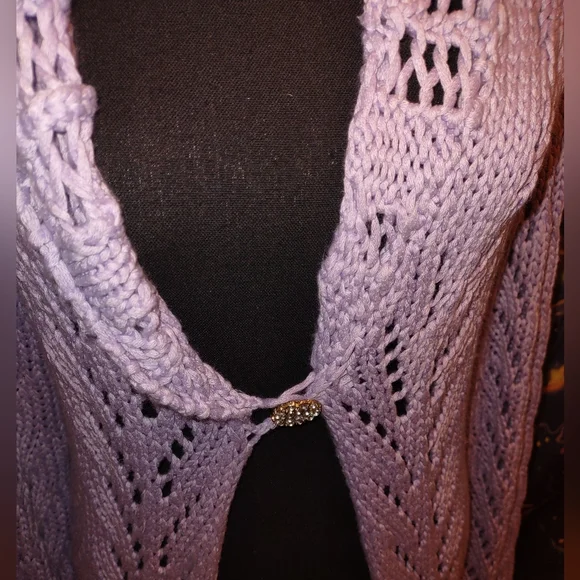 Vintage Y2K Candies Lavender Open-Knit Sweater - Picture 7 of 16